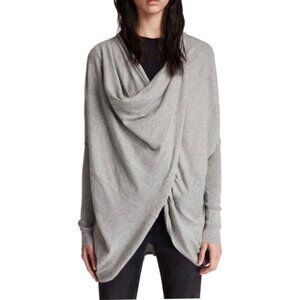 All Saints Gray Drape Sweater